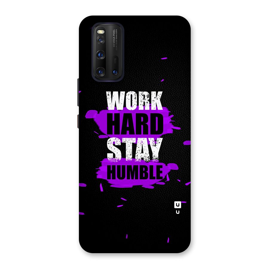 Work Hard Stay Humble Glass Back Case for Vivo iQOO 3