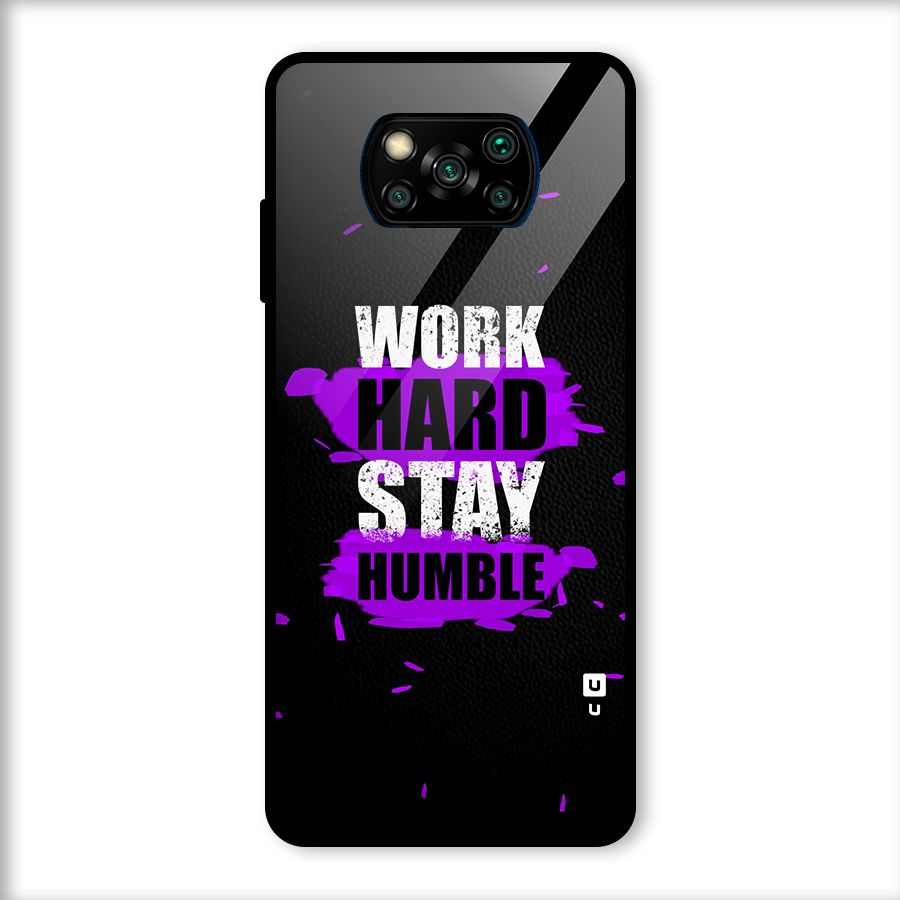 Work Hard Stay Humble Glass Back Case for Poco X3