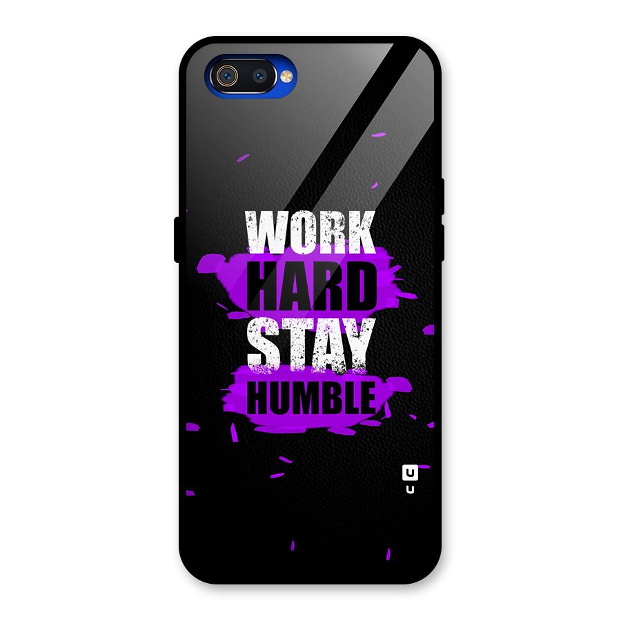 Work Hard Stay Humble Glass Back Case for Realme C2