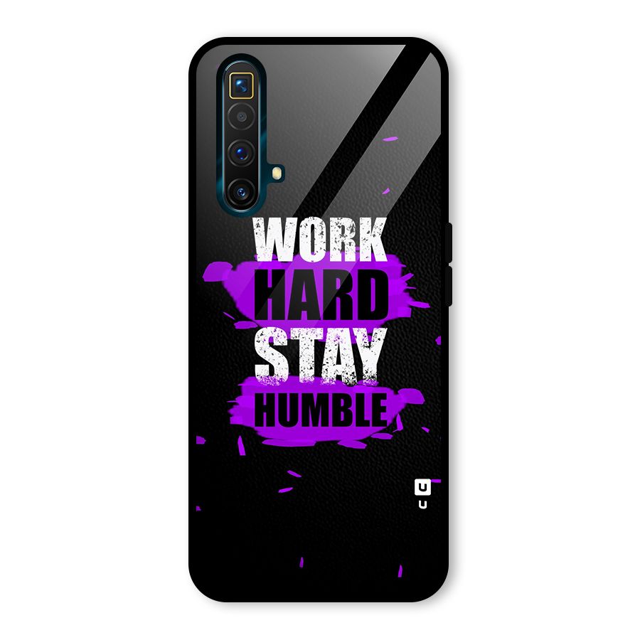 Work Hard Stay Humble Glass Back Case for Realme X3