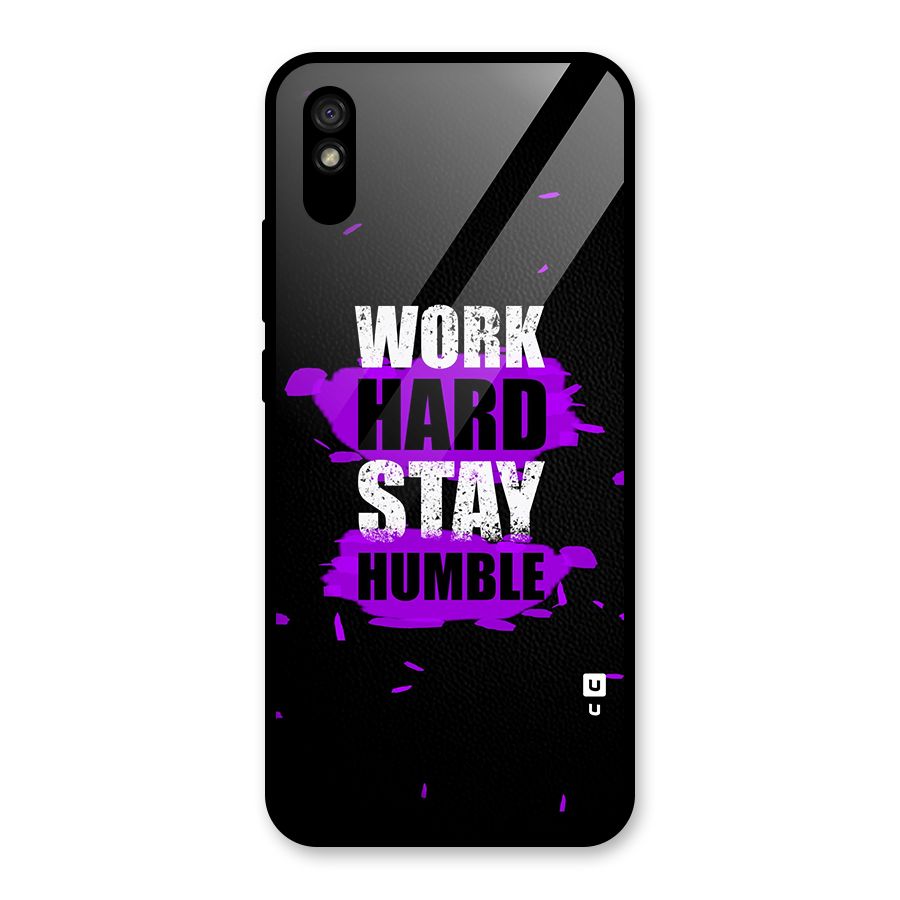 Work Hard Stay Humble Glass Back Case for Redmi 9A