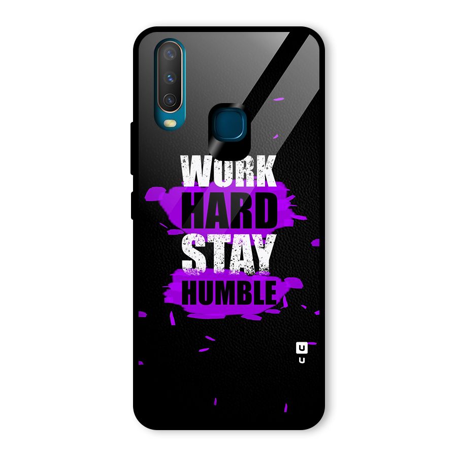 Work Hard Stay Humble Glass Back Case for Vivo Y15