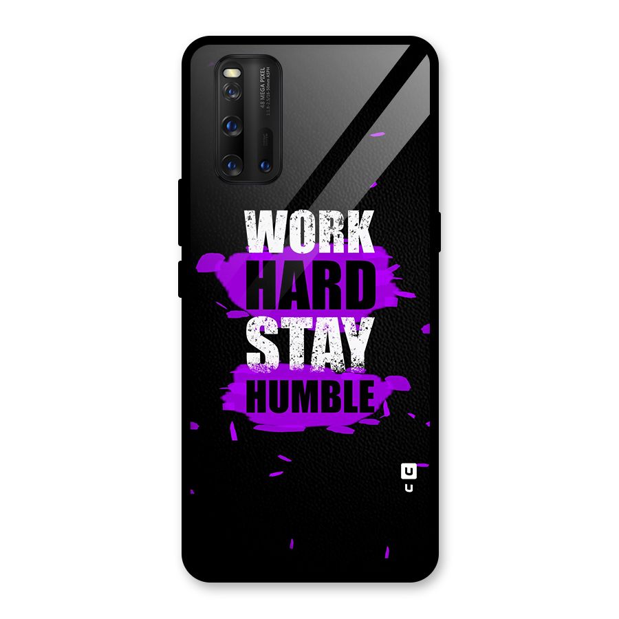 Work Hard Stay Humble Glass Back Case for Vivo iQOO 3