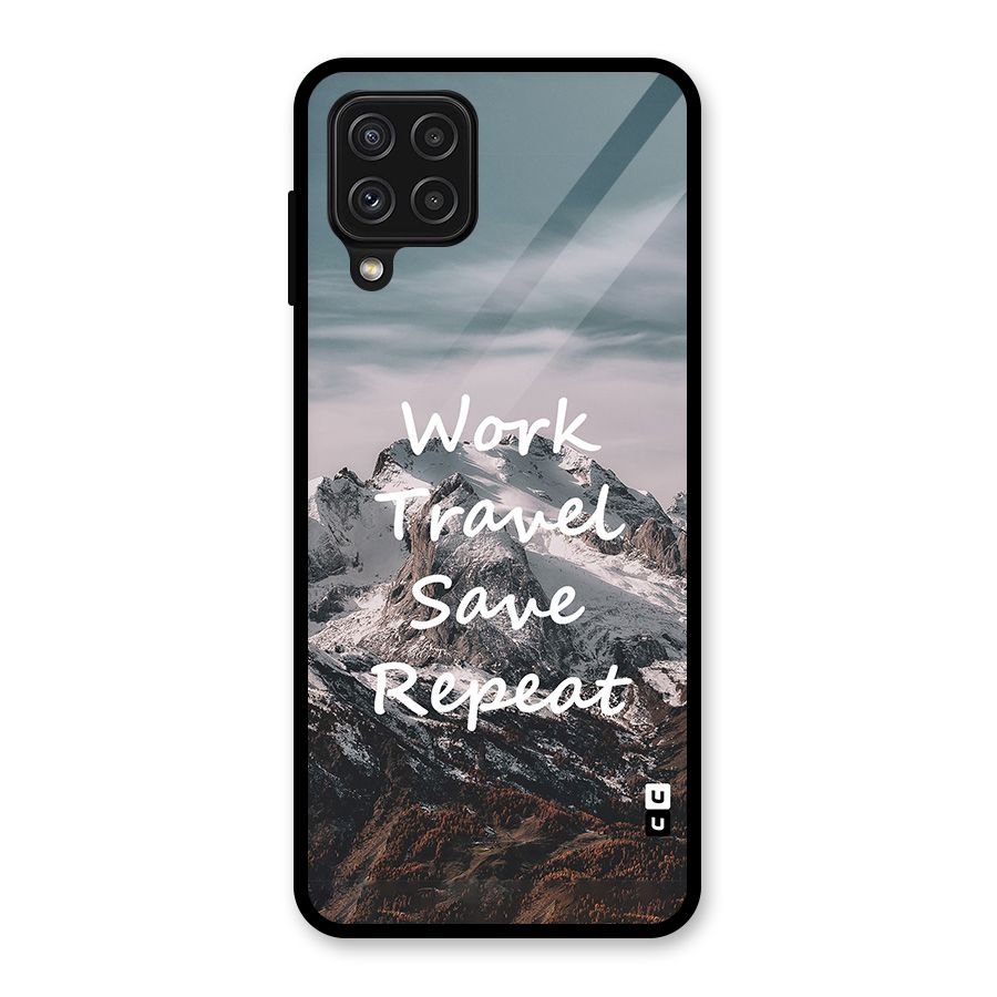 Work Travel Glass Back Case for Galaxy A22 4G