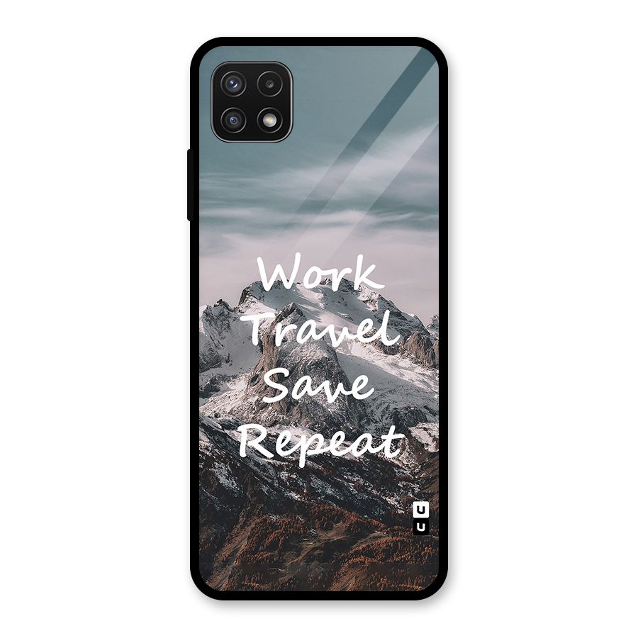 Work Travel Glass Back Case for Galaxy A22 5G