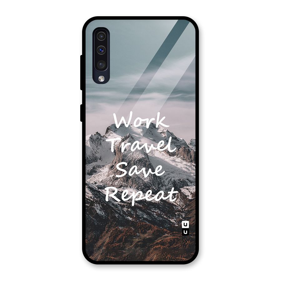 Work Travel Glass Back Case for Galaxy A50