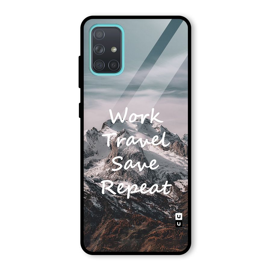 Work Travel Glass Back Case for Galaxy A71