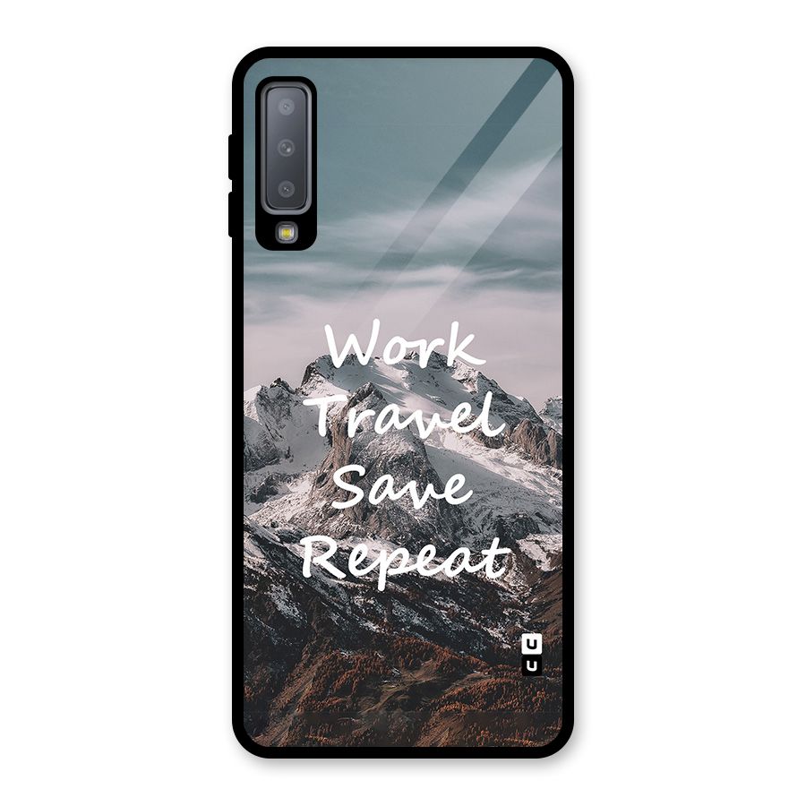 Work Travel Glass Back Case for Galaxy A7 (2018)