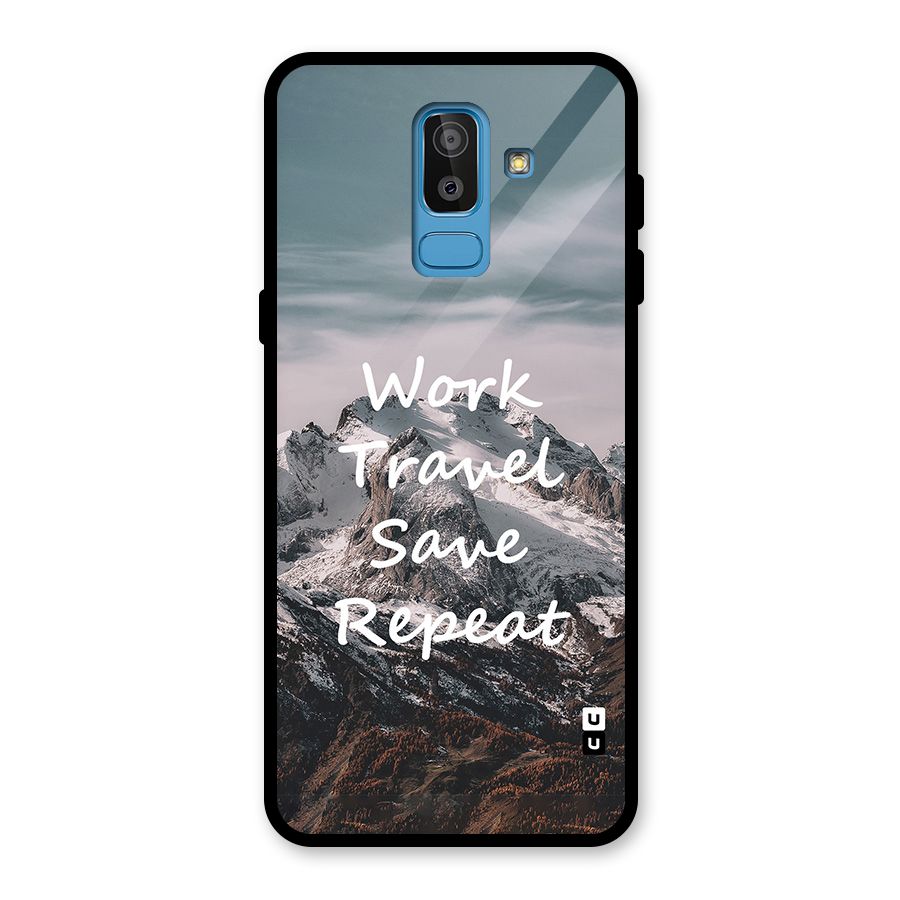 Work Travel Glass Back Case for Galaxy J8