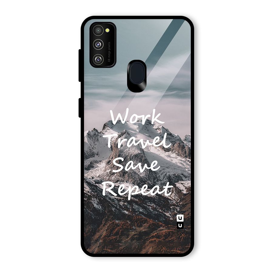 Work Travel Glass Back Case for Galaxy M30s