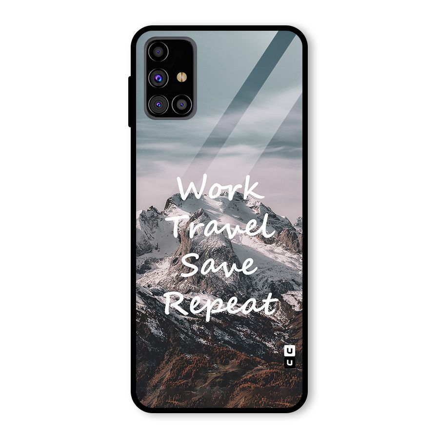 Work Travel Glass Back Case for Galaxy M31s