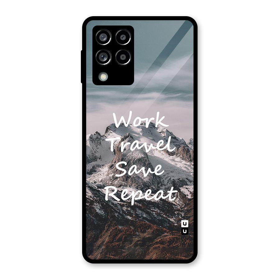 Work Travel Glass Back Case for Galaxy M53 5G