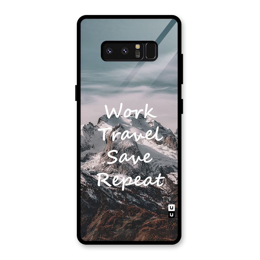 Work Travel Glass Back Case for Galaxy Note 8