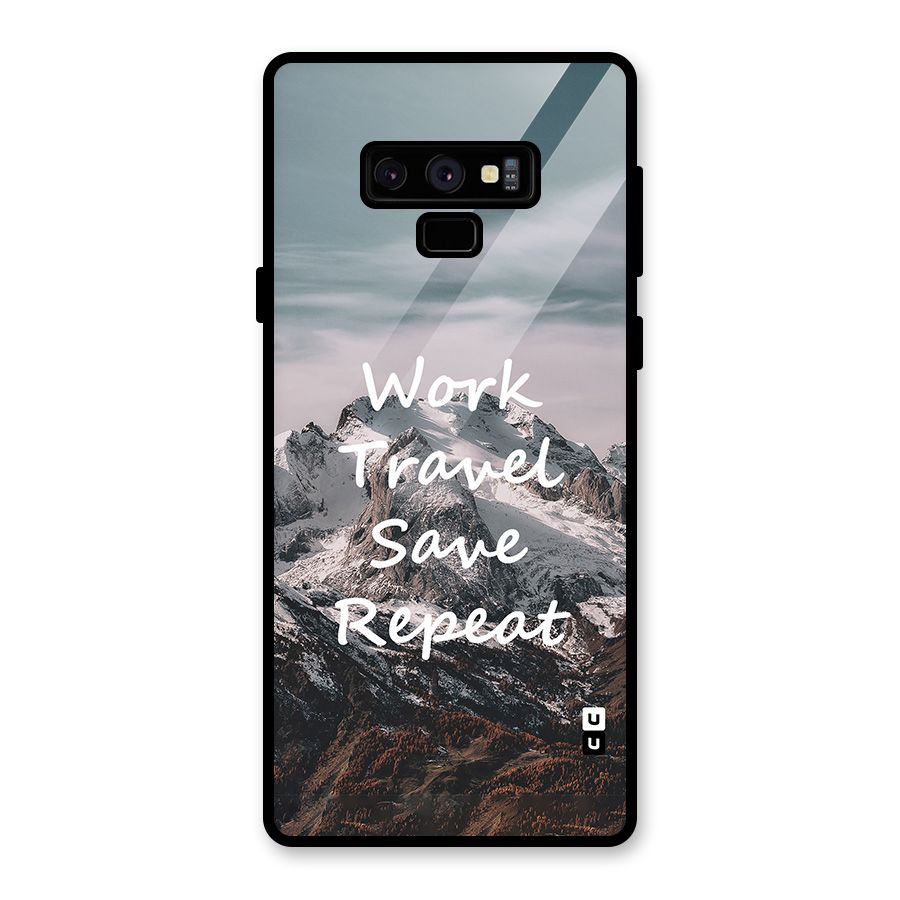 Work Travel Glass Back Case for Galaxy Note 9