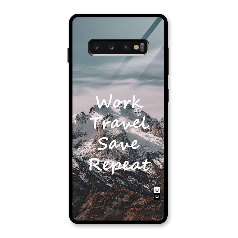 Work Travel Glass Back Case for Galaxy S10 Plus