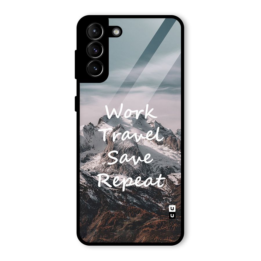 Work Travel Glass Back Case for Galaxy S21 Plus