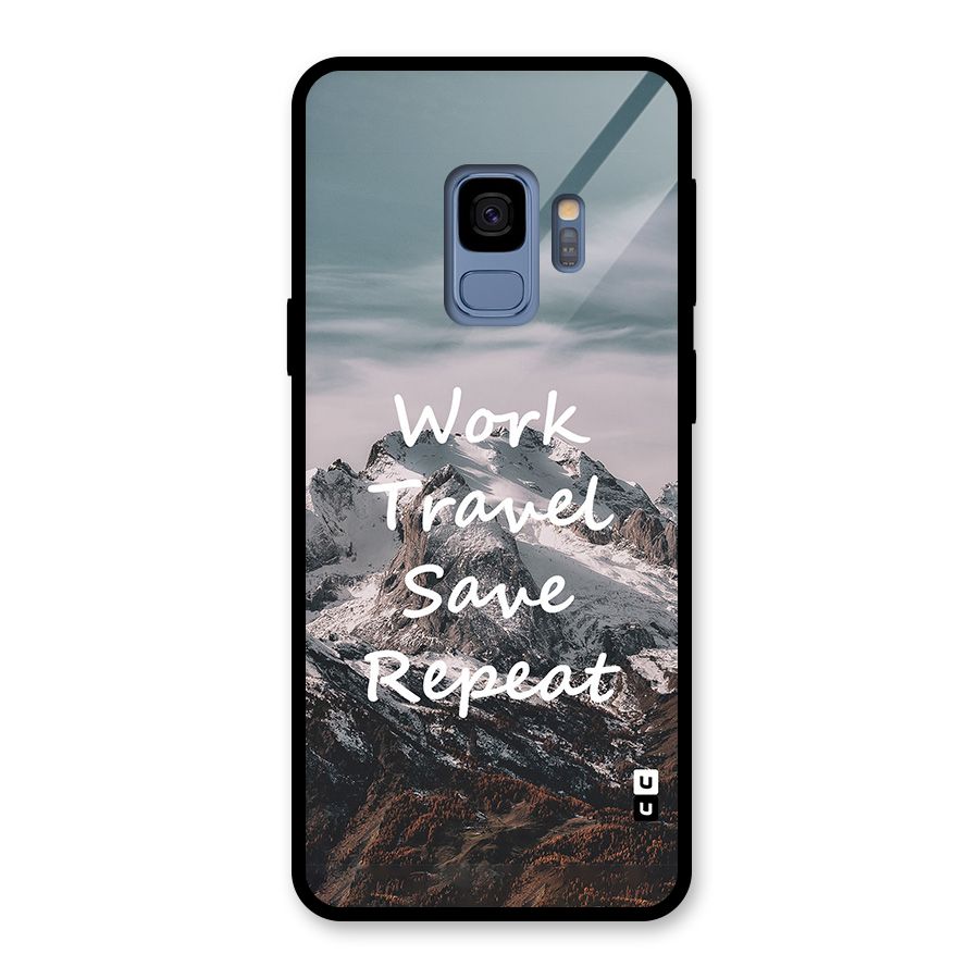 Work Travel Glass Back Case for Galaxy S9