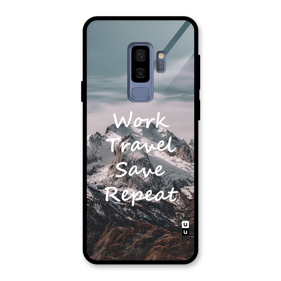Work Travel Glass Back Case for Galaxy S9 Plus