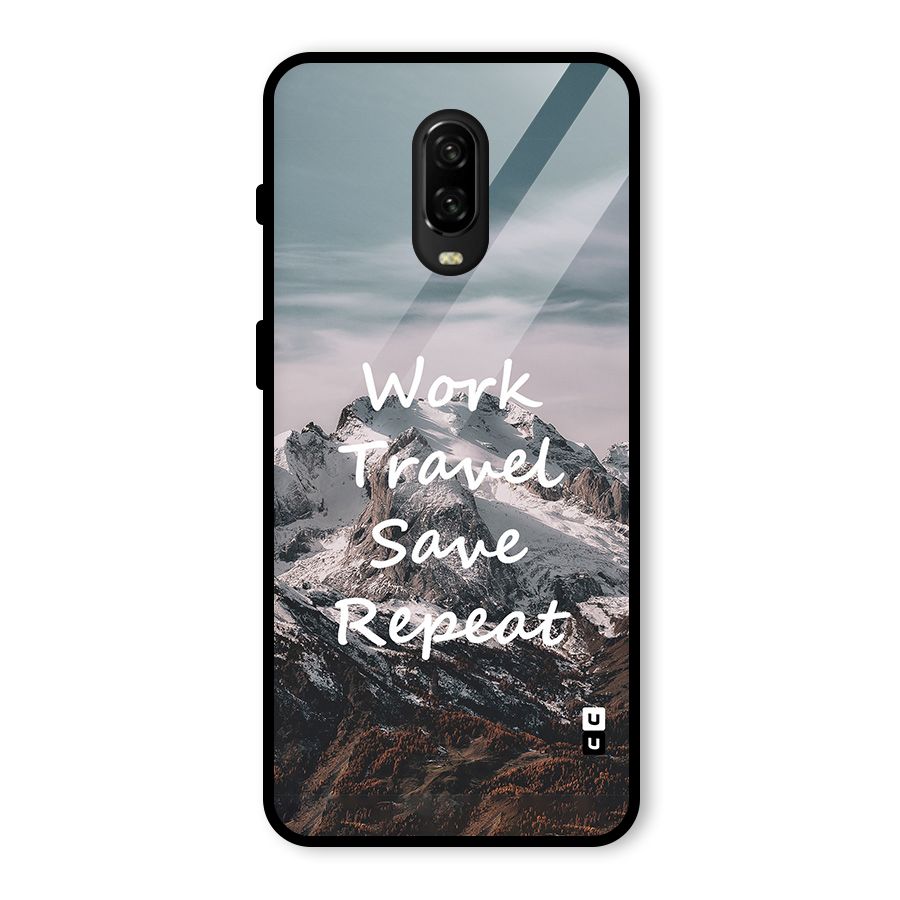 Work Travel Glass Back Case for OnePlus 6T