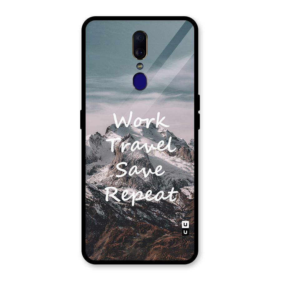Work Travel Glass Back Case for Oppo F11