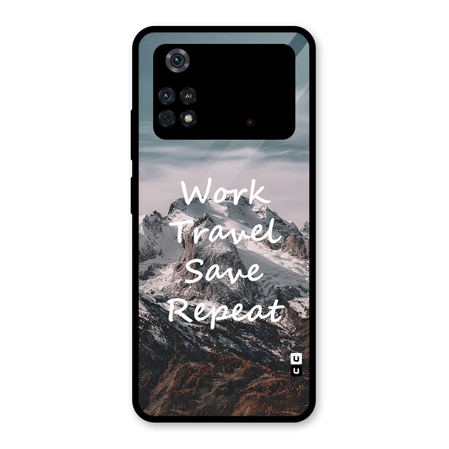 Work Travel Glass Back Case for Poco M4 Pro 4G