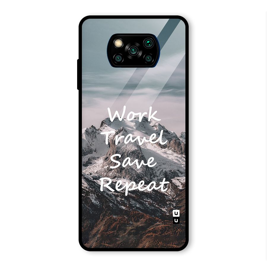 Work Travel Glass Back Case for Poco X3 Pro