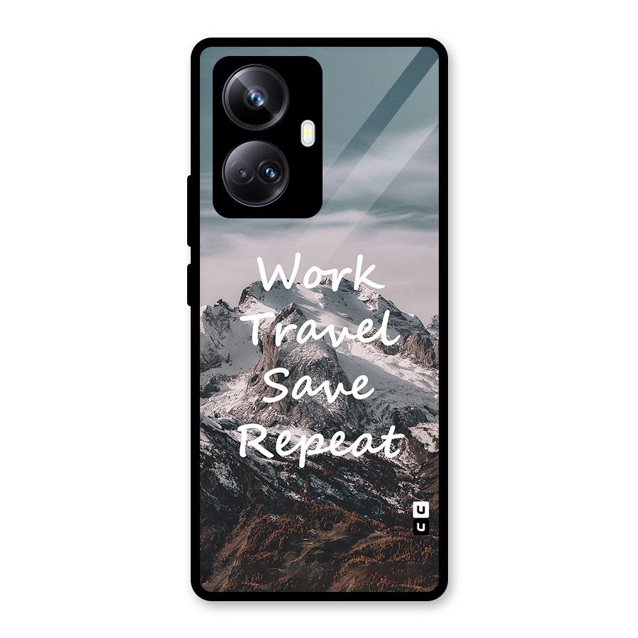 Work Travel Glass Back Case for Realme 10 Pro Plus