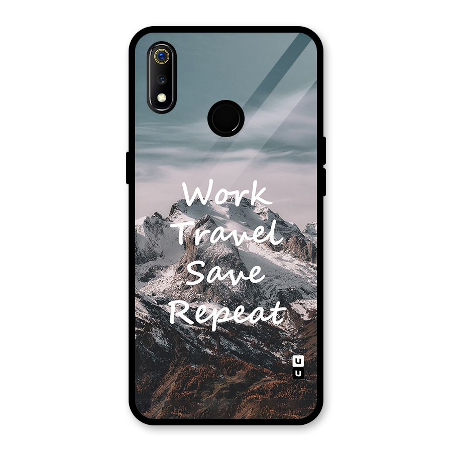 Work Travel Glass Back Case for Realme 3