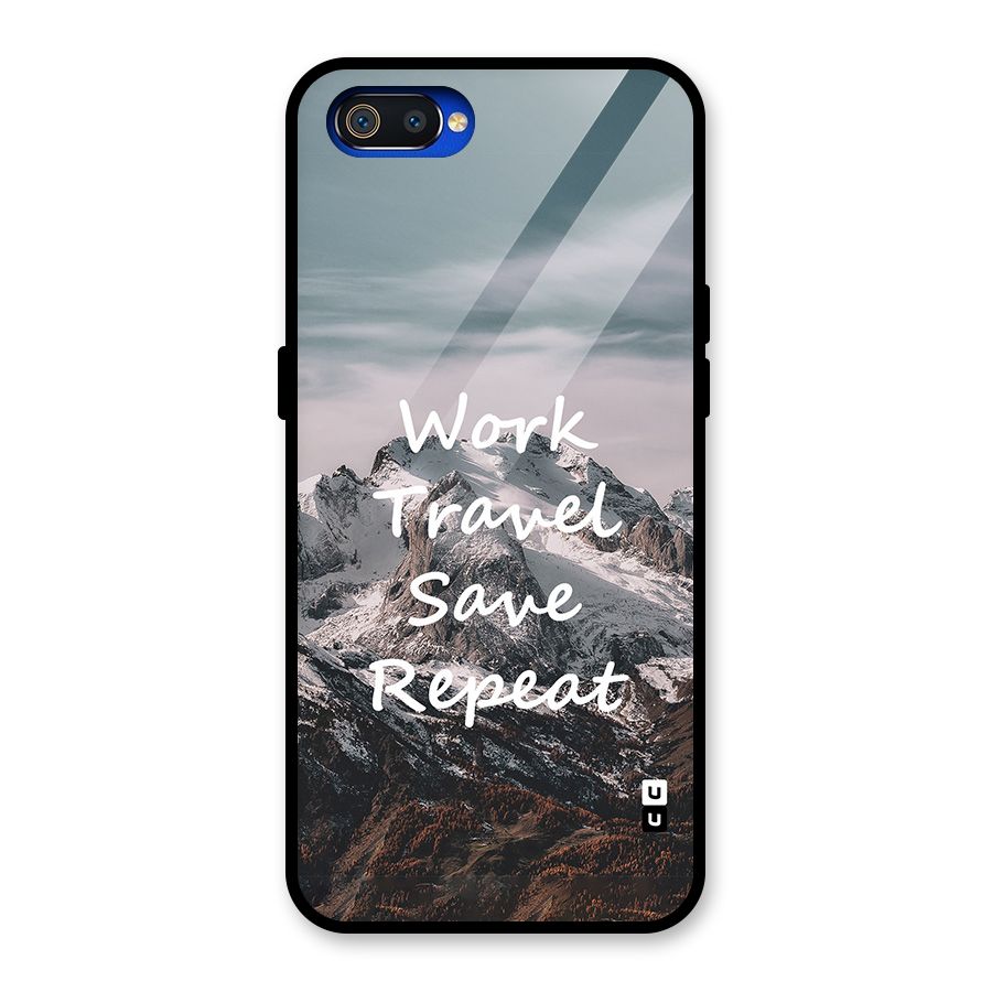 Work Travel Glass Back Case for Realme C2