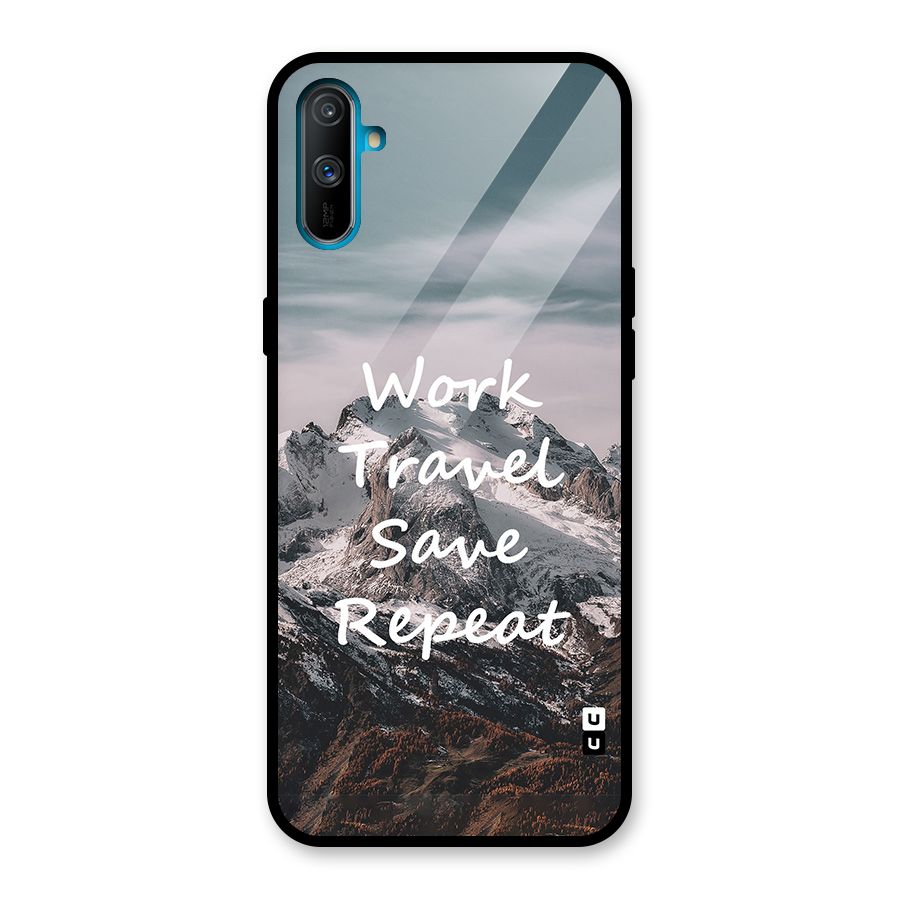 Work Travel Glass Back Case for Realme C3