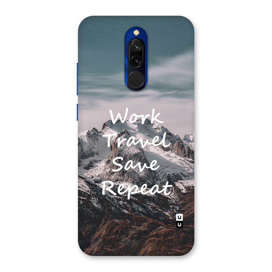 Work Travel Glass Back Case for Redmi 8