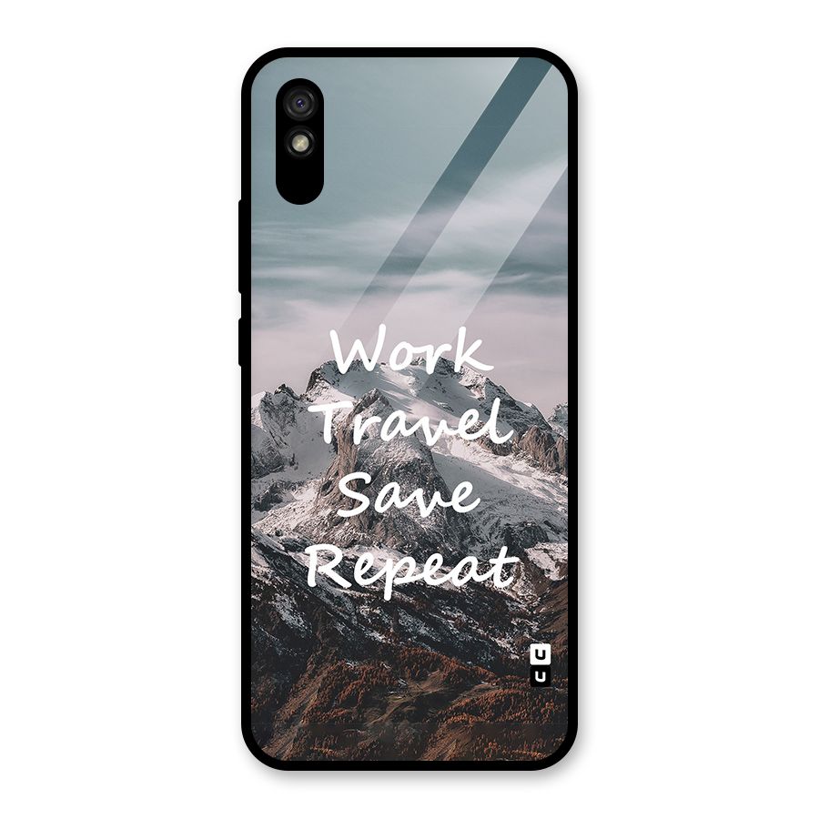 Work Travel Glass Back Case for Redmi 9A