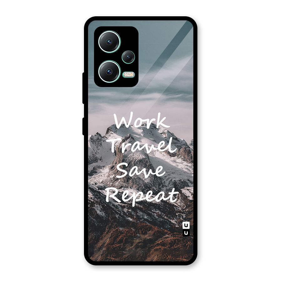 Work Travel Glass Back Case for Redmi Note 12 5G