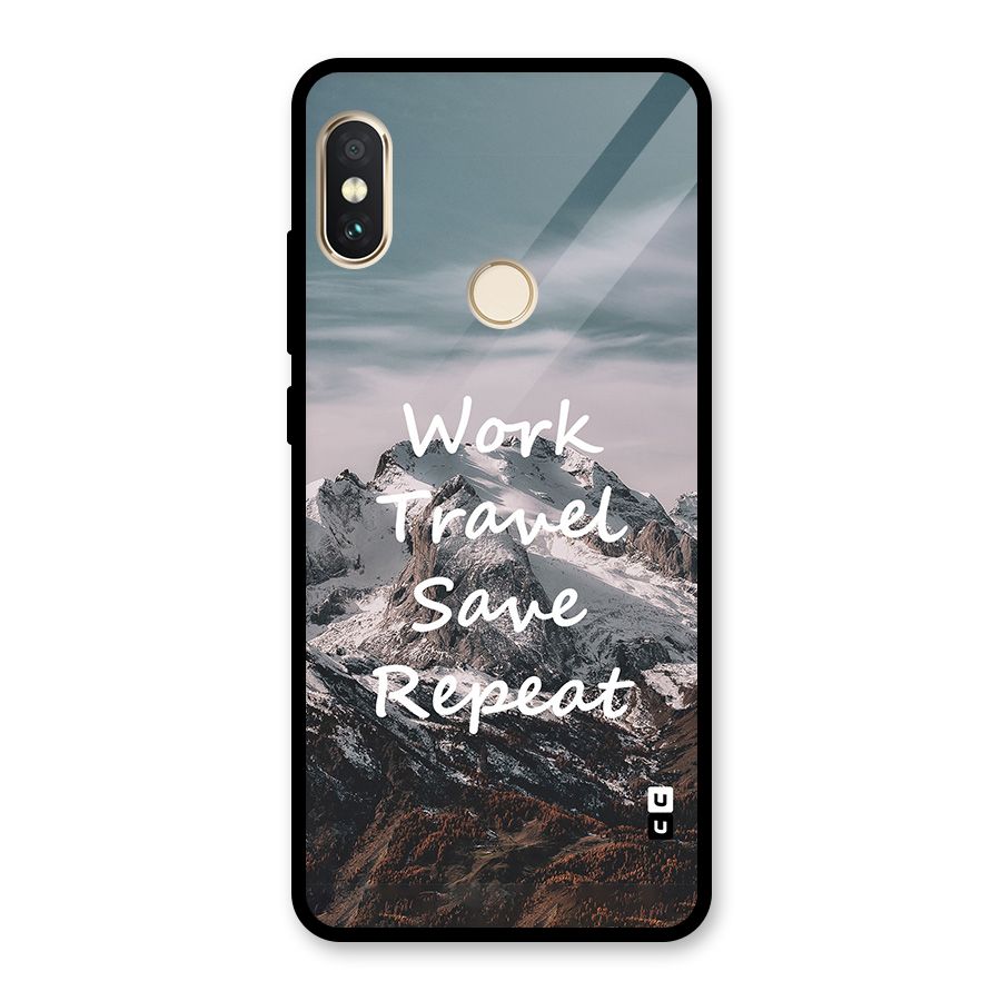 Work Travel Glass Back Case for Redmi Note 5 Pro