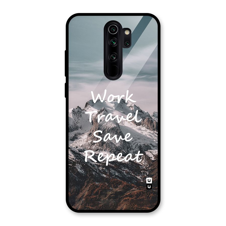 Work Travel Glass Back Case for Redmi Note 8 Pro