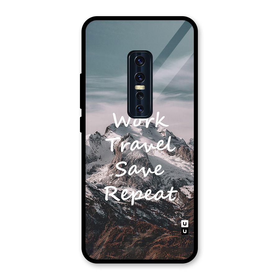 Work Travel Glass Back Case for Vivo V17 Pro