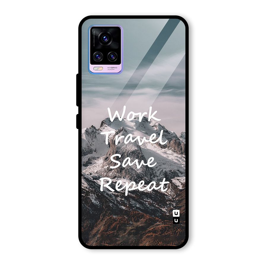 Work Travel Glass Back Case for Vivo V20 Pro