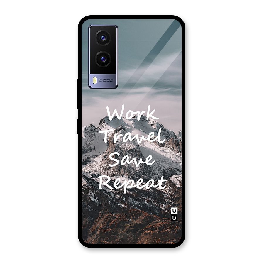 Work Travel Glass Back Case for Vivo V21e 5G