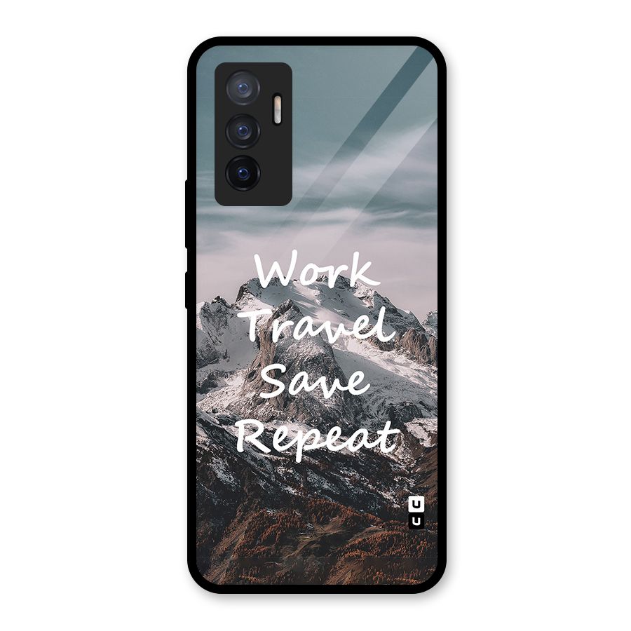 Work Travel Glass Back Case for Vivo V23e