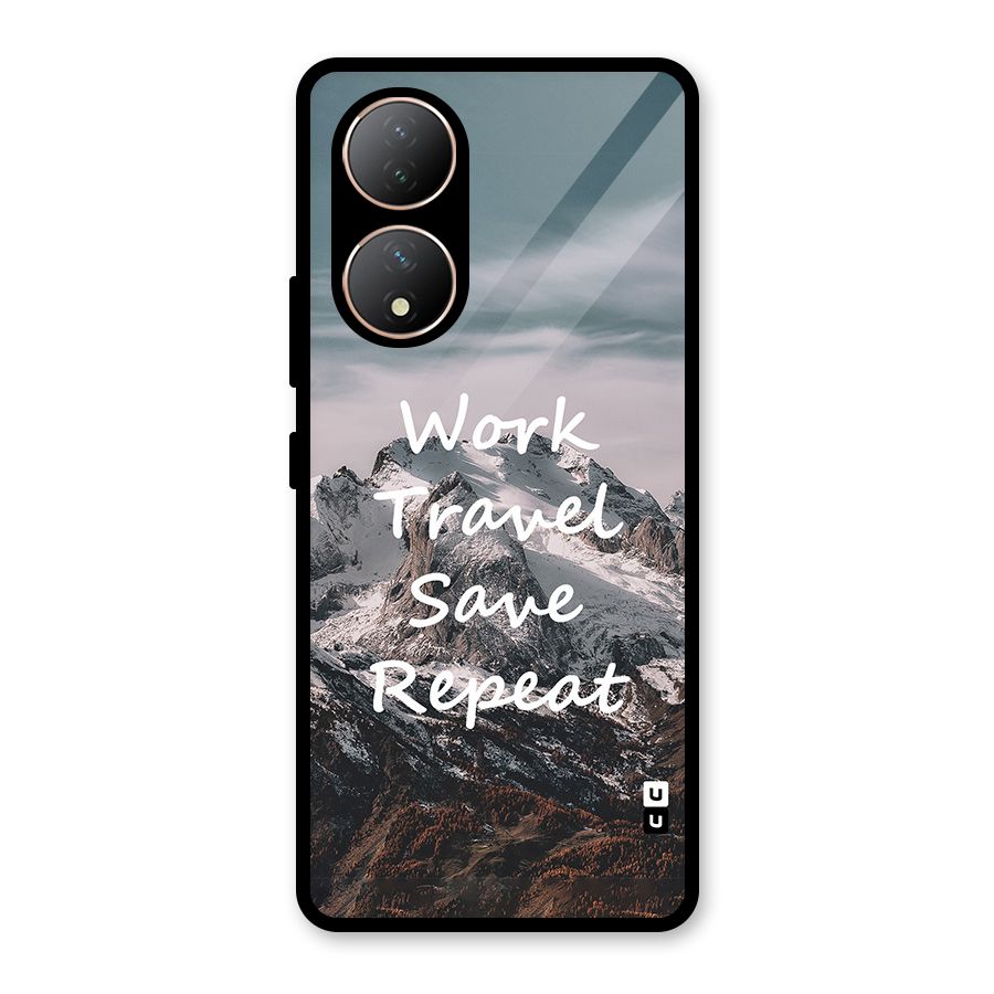Work Travel Glass Back Case for Vivo Y100
