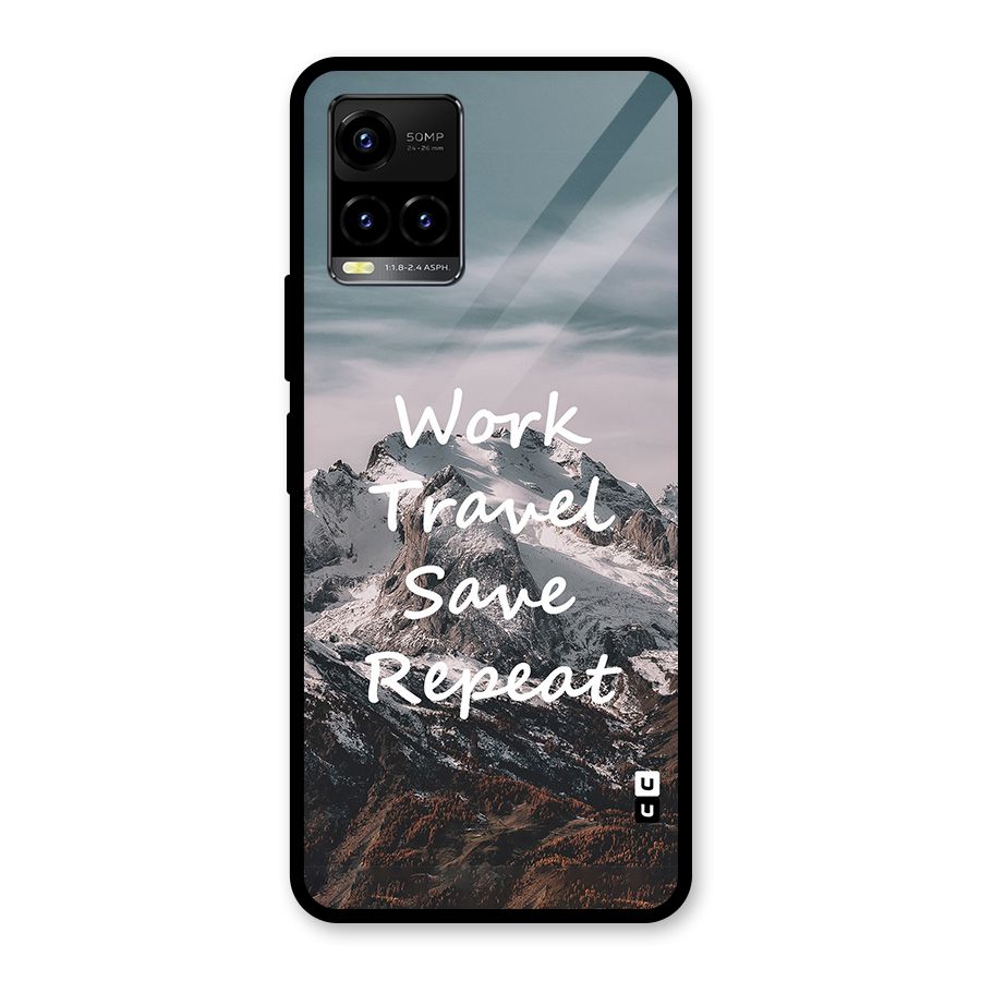 Work Travel Glass Back Case for Vivo Y21T