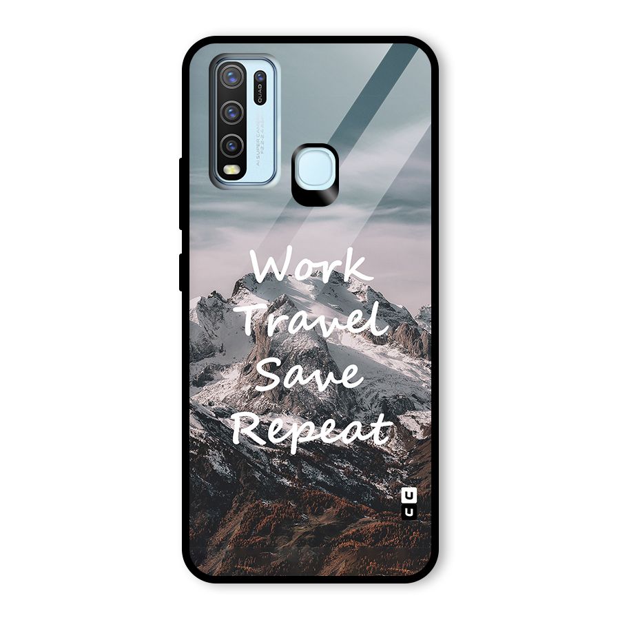 Work Travel Glass Back Case for Vivo Y30