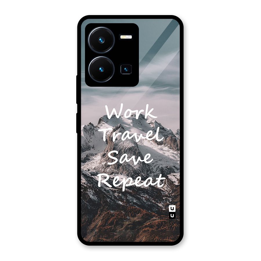 Work Travel Glass Back Case for Vivo Y35