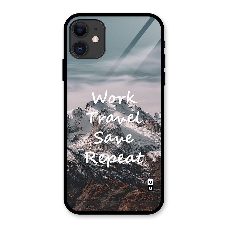 Work Travel Glass Back Case for iPhone 11
