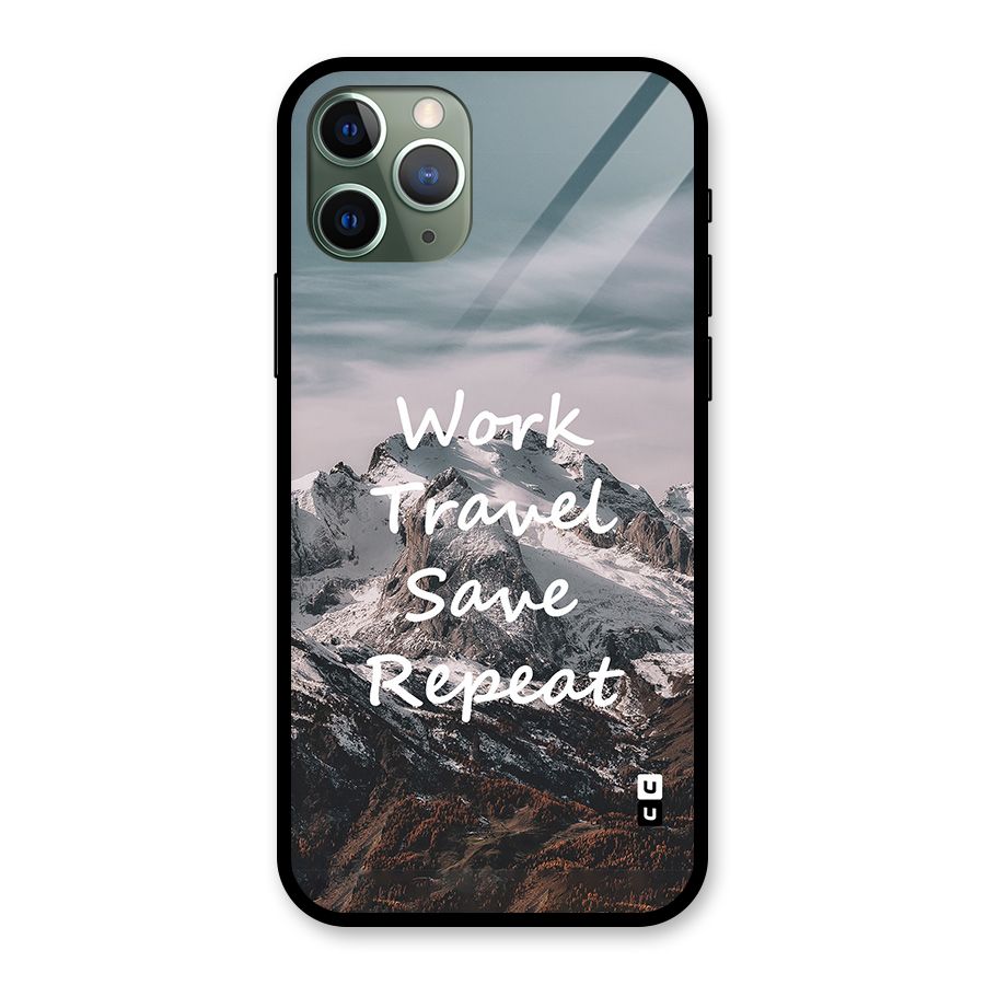 Work Travel Glass Back Case for iPhone 11 Pro