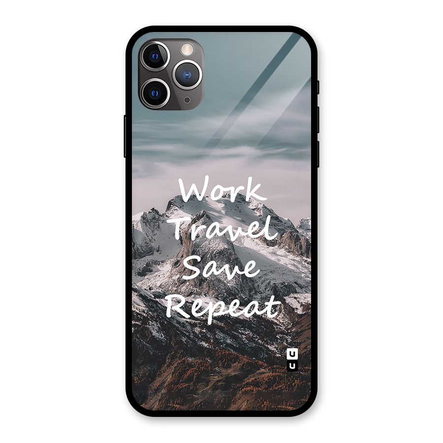 Work Travel Glass Back Case for iPhone 11 Pro Max