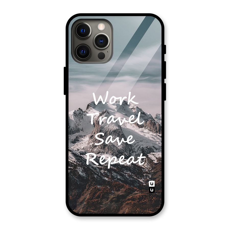 Work Travel Glass Back Case for iPhone 12 Pro Max