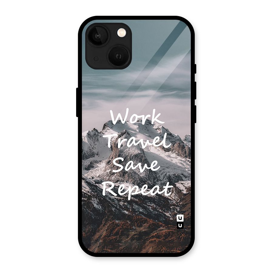 Work Travel Glass Back Case for iPhone 13