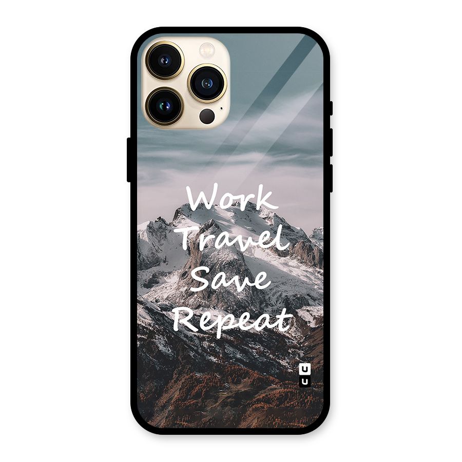 Work Travel Glass Back Case for iPhone 13 Pro Max