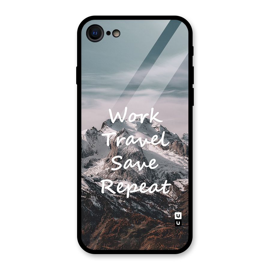 Work Travel Glass Back Case for iPhone 7